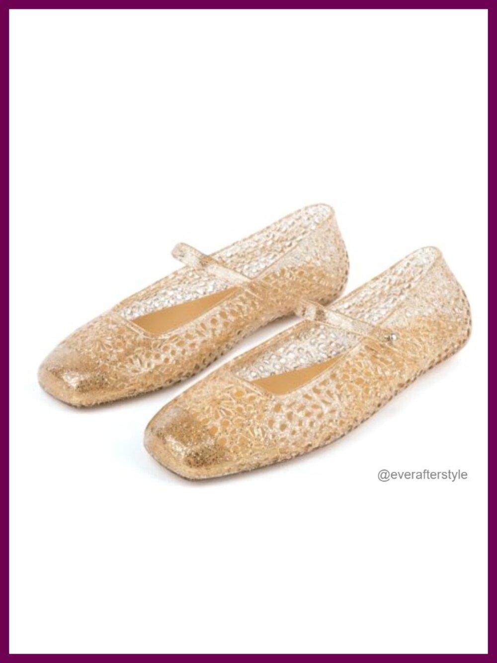 Etebella Mesh Jelly Mary Jane Flats Square Toe Hollow Out Sandals